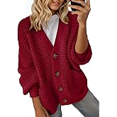 Dokotoo Women's 2026 Fashion Casual Open Front Long Sleeve Chunky Knit Cardigans Sweaters Outerwear Coats