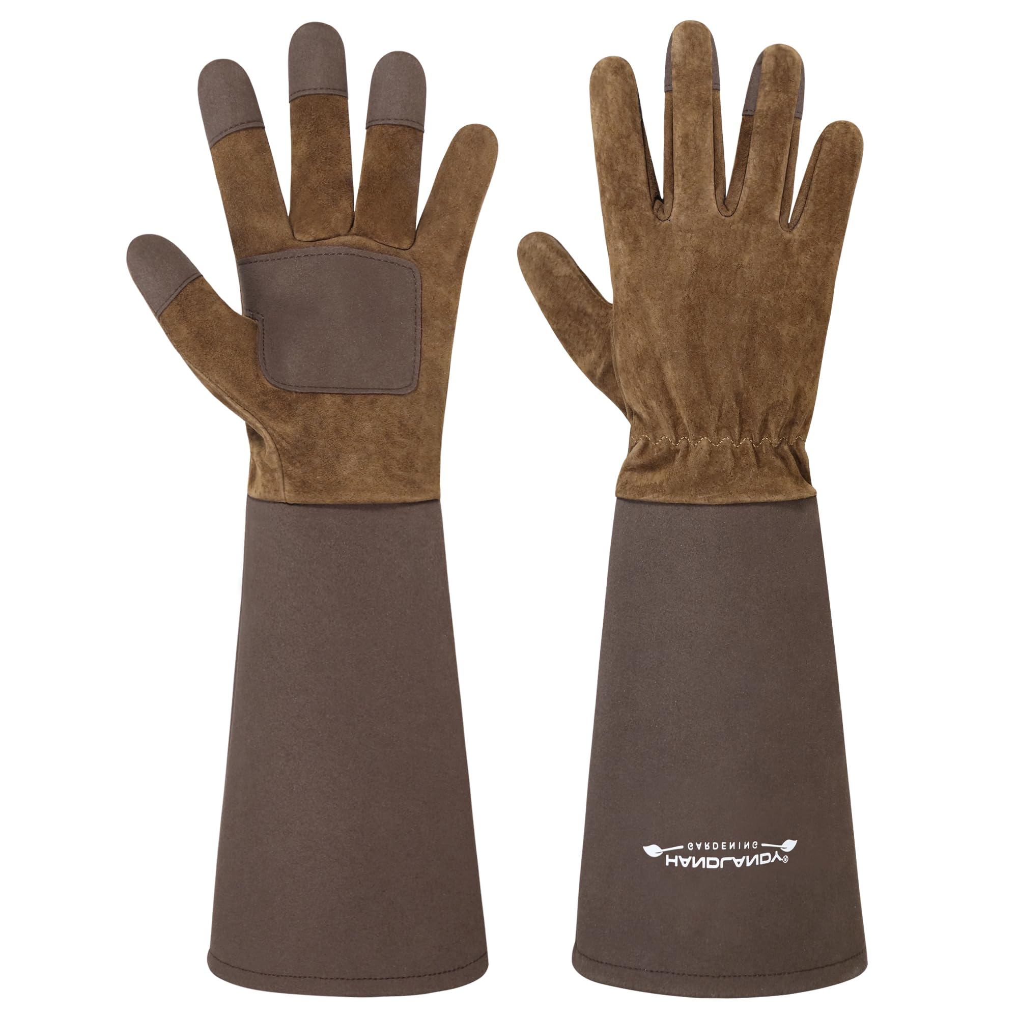 HLDD HANDLANDY Rose Pruning Gloves for Women & Men, Long Thorn Proof Leather Gardening Gloves with Forearm Protection, Garden Work Gauntlet