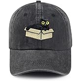 Black Cat Hat,Ragdoll Cat Embroidered Adjustable Cotton Baseball Cap for Men Women,Gifts for Cat Lovers