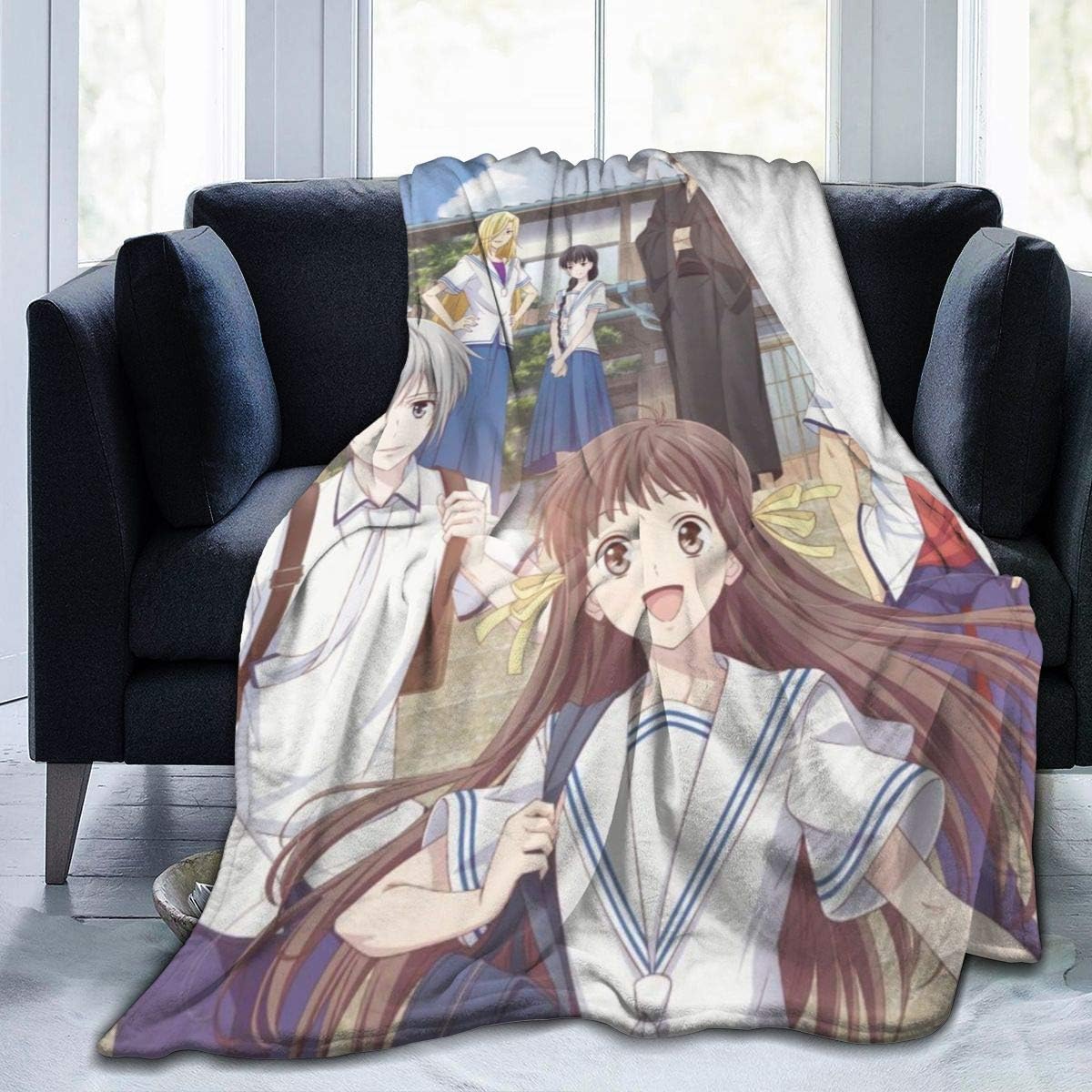 Anime Soft Fleece Blanket Cartoon Plush Throw Blanket Size: 50"x40"