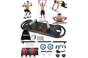 HOTWAVE Portable Exercise Equipment with 16 Gym Accessories.20 in 1 Push Up Board Fitness,Resistance Bands with Ab Roller Wheel,Full Body Workout at Home