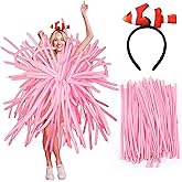 WinnerWhy Halloween Clownfish Costume with Balloon Orange Fish Headband Coral Fish for Cosplay Dress up Party Supplies