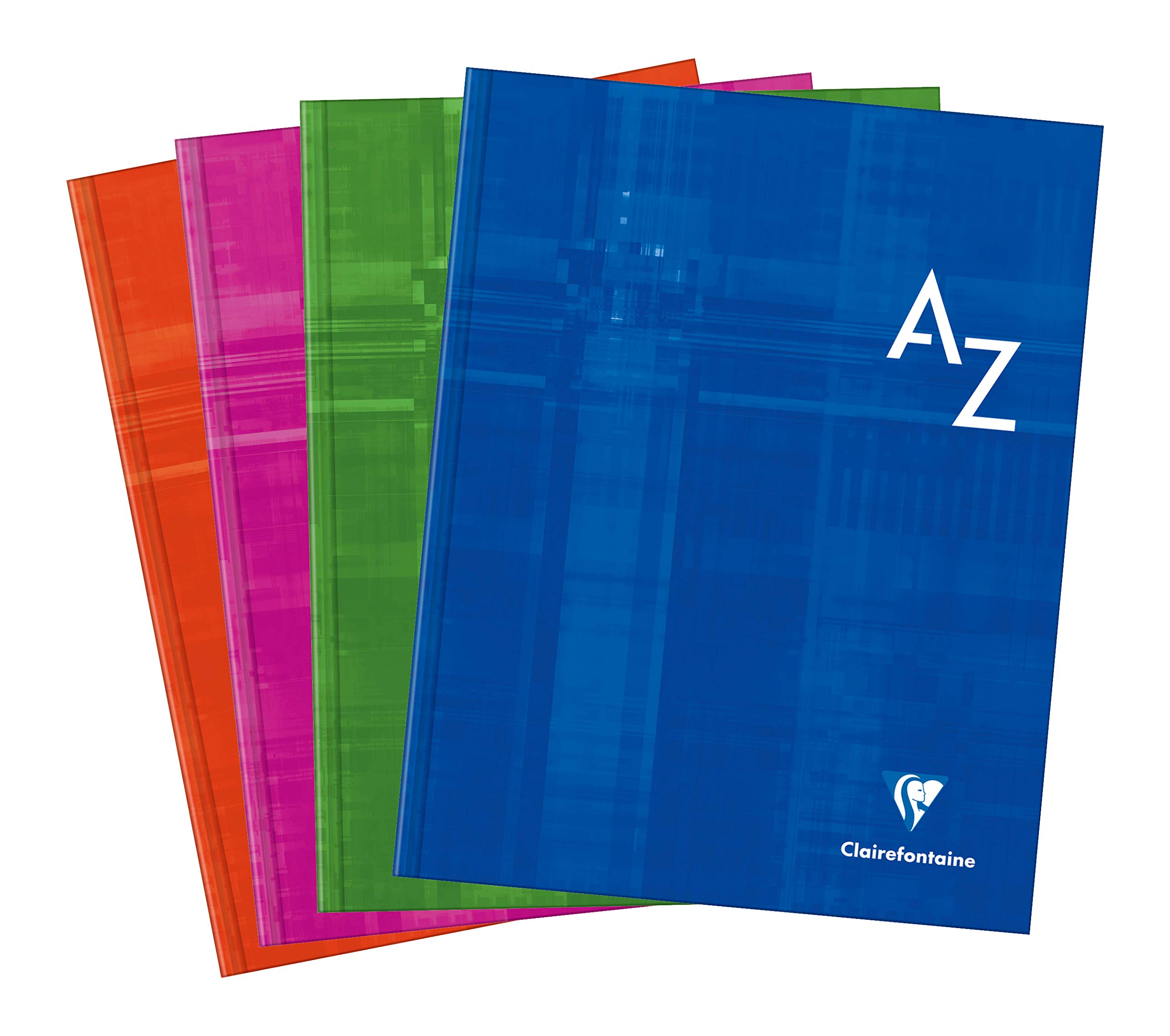 Clairefontaine 9849C Set of 5 Hardcover Indexed Books - 17x22 cm - 192 Small Squares Pages - White Paper 90 g - Laminated Card Cover - Random Colours