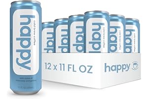 WE ARE HAPPY, LLC happy coffee cold brew, 11 oz. cans, 12 pack, notes of chocolate & genius, 100% arabica beans, no artificial flavors or sweeteners
