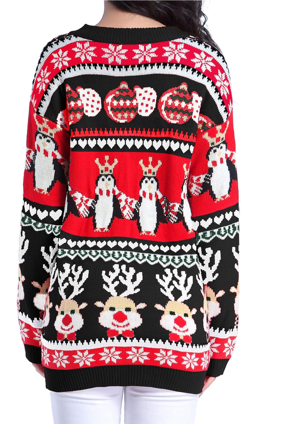 v28 Varied Ugly Christmas Sweater for Women Merry Reindeer Shirt Knit Sweaters - Image 4