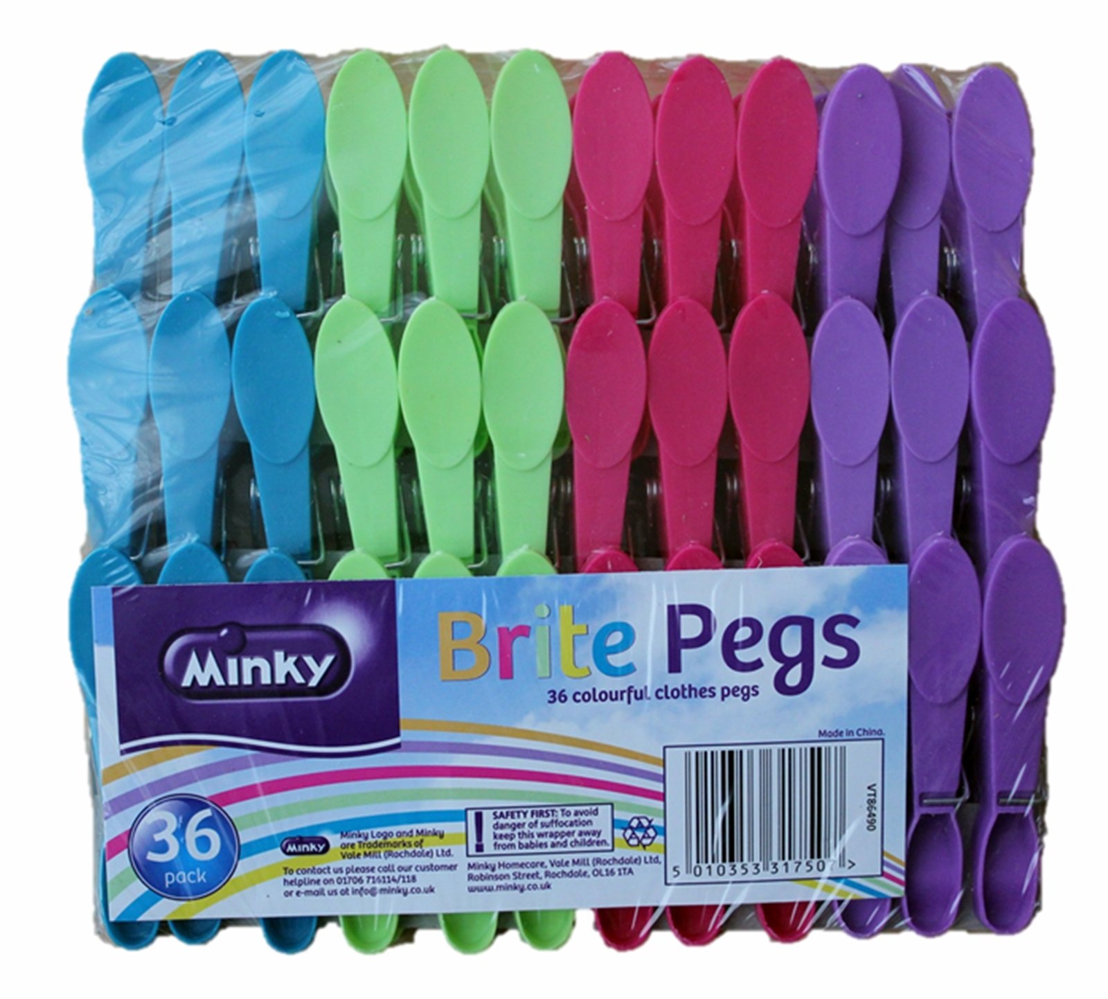 Minky 3 X Brite Pegs X (36 Pack)