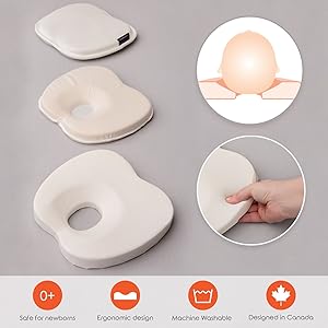 Flat Head Baby Pillow with White Washable