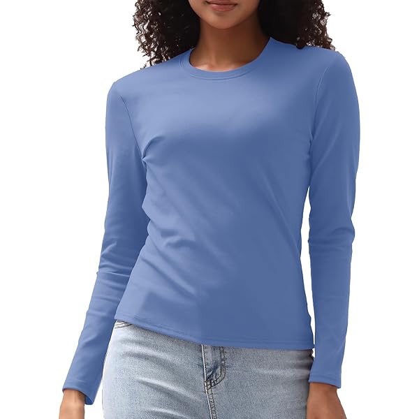 Brix Women's Long Sleeve Tee - Crewneck Cotton T-Shirt Tagless
