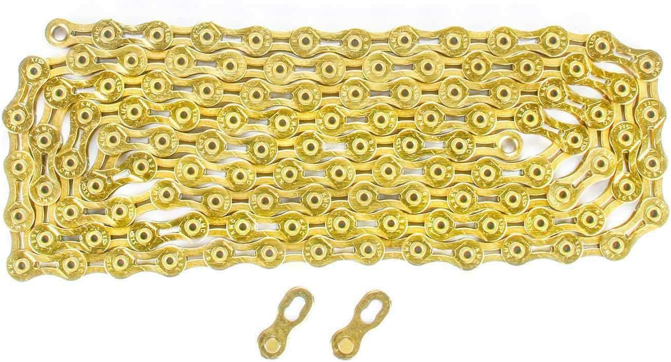 KMC X9SL Mountain Road Bike Chain Ti & Gold Compatible with Shimano Sram 9 Speed