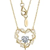 Kstyle Christian Valentine's Day Gifts for Women - 14k Gold Crown of Thorns Birthstone Pendant Necklaces for Women, Religious Anniversary Birthday Jewelry Non Tarnish 18"+2"