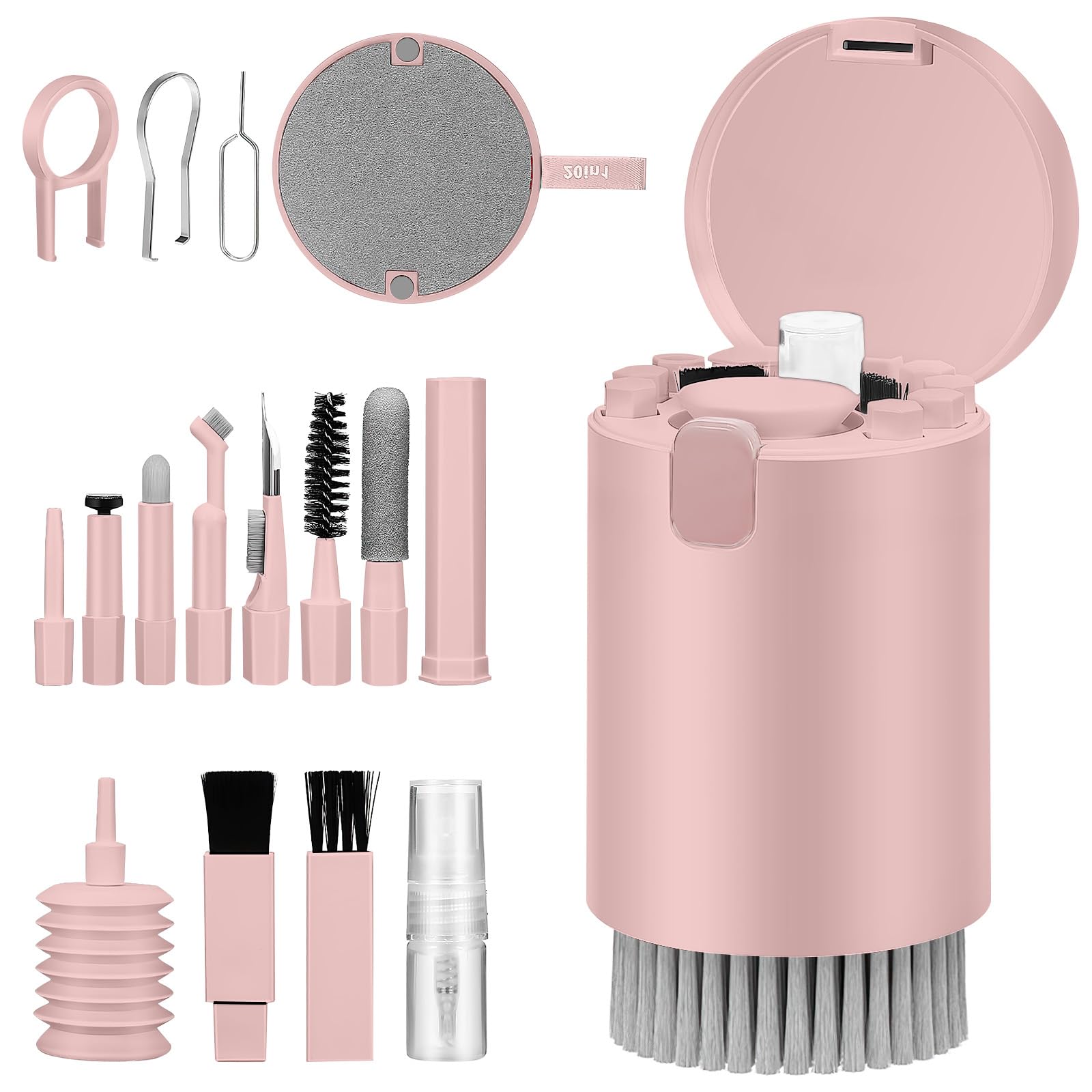 20 in 1 laptop screen keyboard cleaning kit,computer cleaning kit,cleaning kit for MacBook, Airpods, Phone, Tablet, Computer, PC Monitor, Camera, With Blower & Screens Cleaners S (Pink)