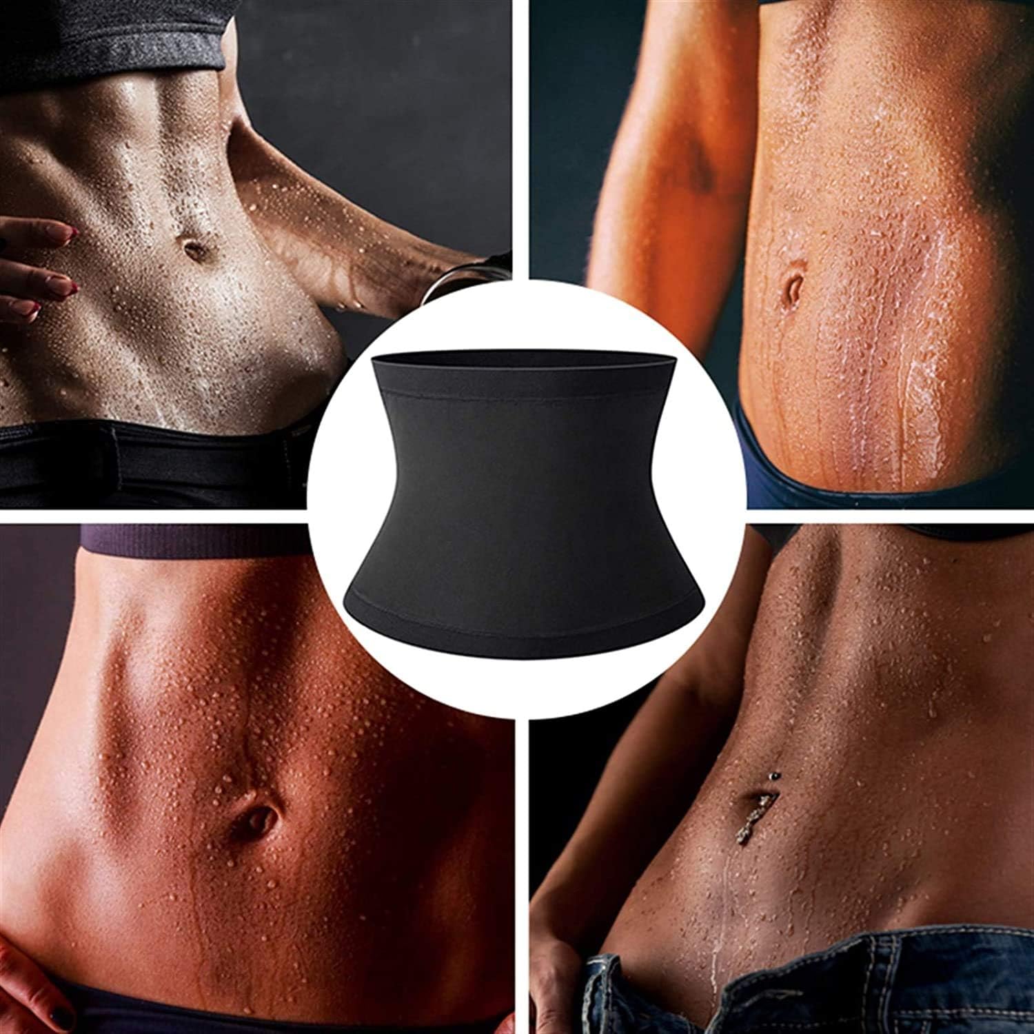 LUCKY CLOVER Waist Trimmer for Men: Stomach Trainer Sweat Workout Shaper, Neoprene-Free Slimming Sauna Belt: Clothing