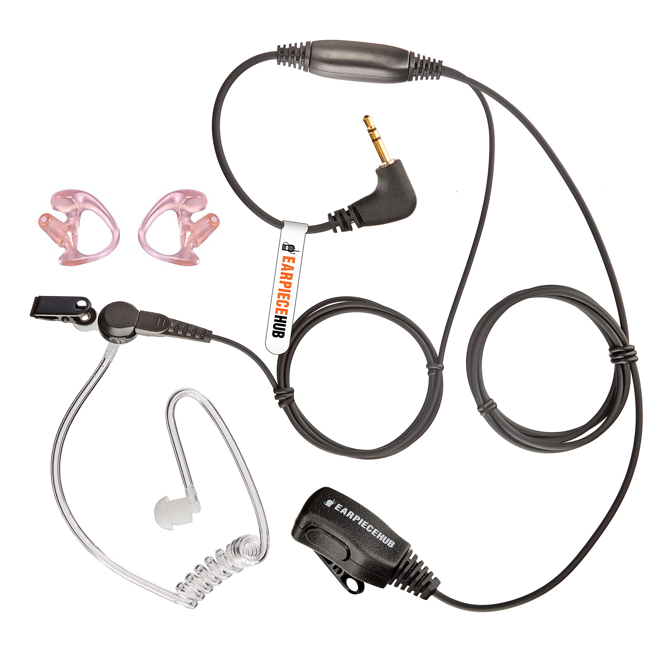 Bodyguard Style Covert radio Earpiece with Earmoulds compatible with MOTOROLA TALKABOUT Radio TLKR T3, T5, T6, T7, T8, T9, T80