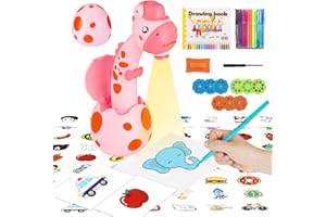 KETIEE Drawing Projector for Kids, Tracing and Drawing Projector Toy with Light & Music, Children Smart Projector Sketcher, Kids Art Projector with 72 Stencils for Boy Girl 3-8 Years Old (Pink)
