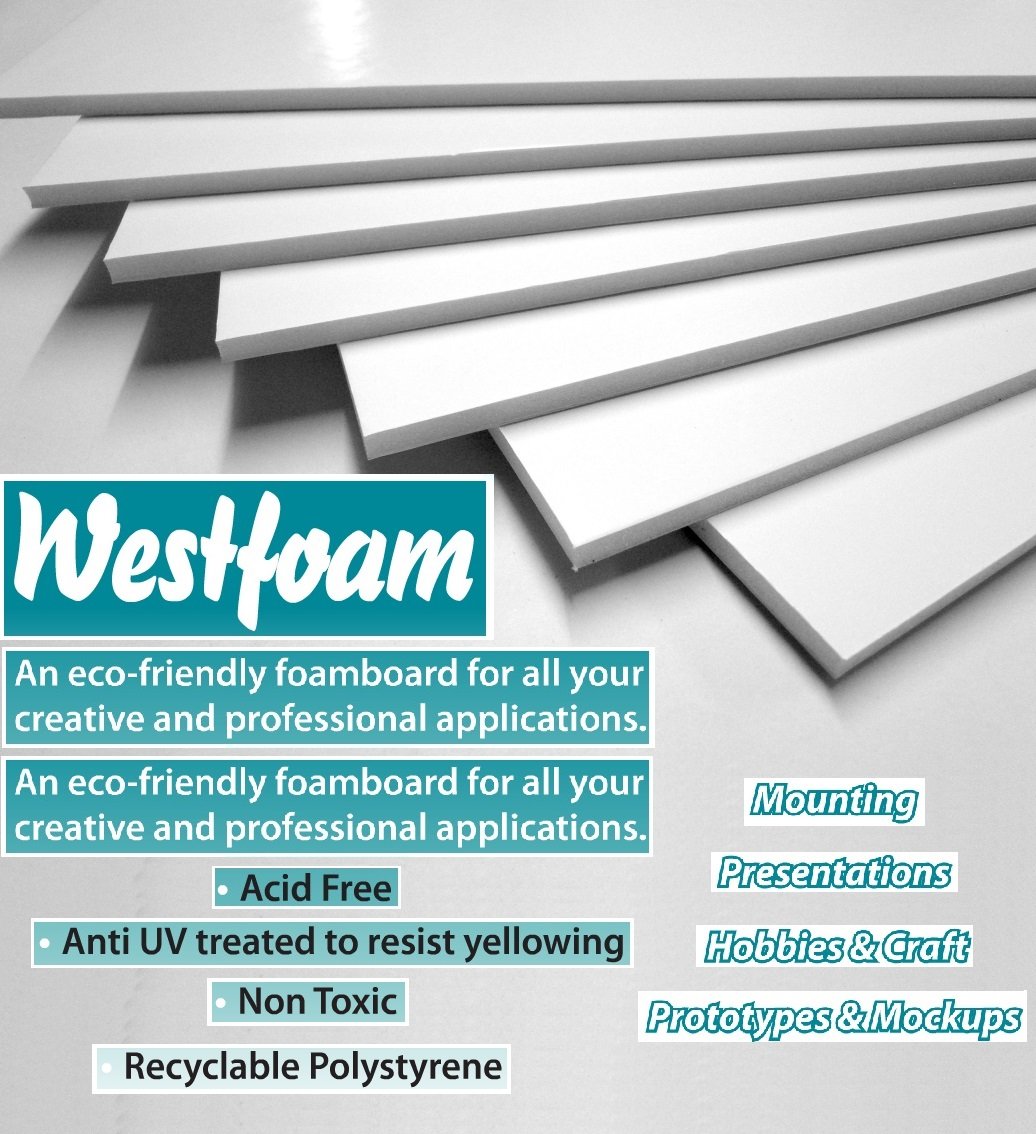 Foam Board A2 (420mm x 594mm) White Moutning 3mm Thick Foam Sign