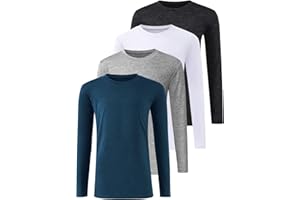 Ullnoy 4-Pack Girls Long Sleeve Shirts Dry Fit Breathable Athletic Crew Neck Tops for Kids Teens, Workout Training Activewea