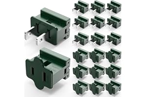 BRIGHTOWN Christmas Lighting Male and Female Green Slip Plug Set, Vampire Plug, Gilbert Plugs, Zip Plugs, 30 Packs (SPT-1)