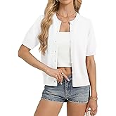 GRACE KARIN Womens Casual Short Sleeve Cardigan Lightweight Summer Cardigan Sweater 2026 Button Up Cropped Shrug Sweater