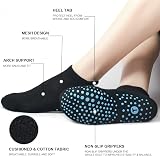 Toes Home 4 Pairs Grip Yoga Socks Women Non Slip Pilates Barre Trampoline Black view 3