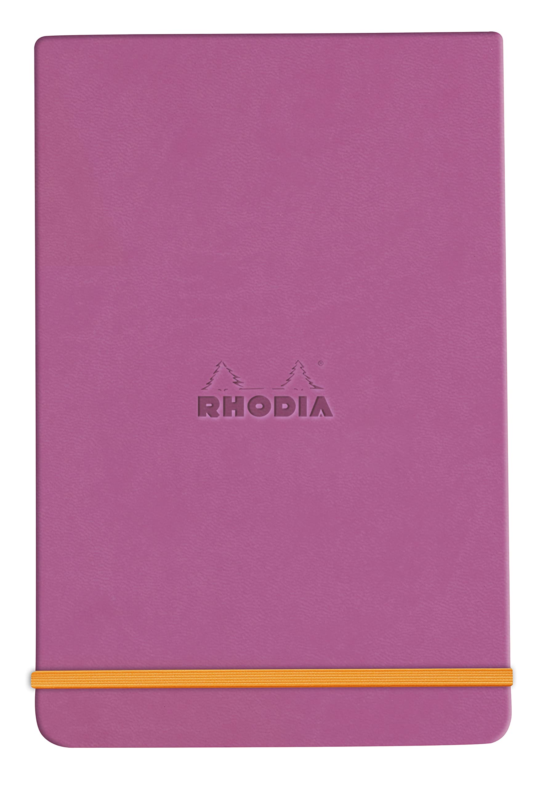 RHODIA 194363C - Hard Notebook Webnotepad Lilac - A6 - Lined - 192 Detachable Pages - Clairefontaine Ivory Paper 90 g/m - Bookmark, Elastic Closure - Faux Leather Cover - Rhodiarama