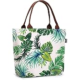 Gloppie Insulated Lunch Tote for Women | 9L Leakproof Cooler Bag with Palm Leaf Design | Thermal Work Lunch Bag for Office, Gym & Picnic