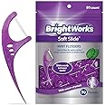 Brightworks Soft Slide Flossers - for Tight Spaces and Extra Comfort with Fresh Mint - 270 Count