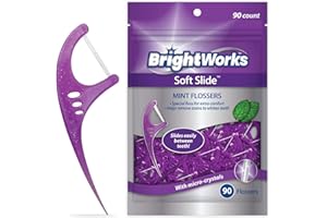 Brightworks Soft Slide Flossers - for Tight Spaces and Extra Comfort with Fresh Mint - 270 Count