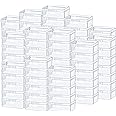SATINIOR 100 Pcs Clear Plastic Beads Storage Containers Box Small Clear Boxes with Hinged Lid Plastic Case Mini Square Arts Crafts Storage Organizers for Small Items(2.1 x 2.1 x 0.8 Inch)