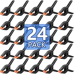 24 Pack 3.5 inch Plastic Spring Clamps, Black Heavy