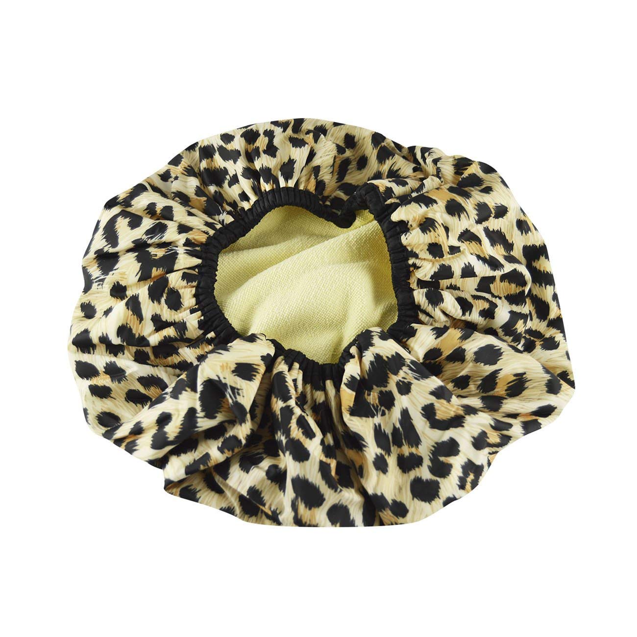 Betty Dain Socialite Collection Terry Lined Shower Cap, Waterproof Nylon Exterior, Reversible Design for Shower or Sleeping Cap, Oversized for All Hair Lengths, Elasticized Hem, Safari Spots : Beauty