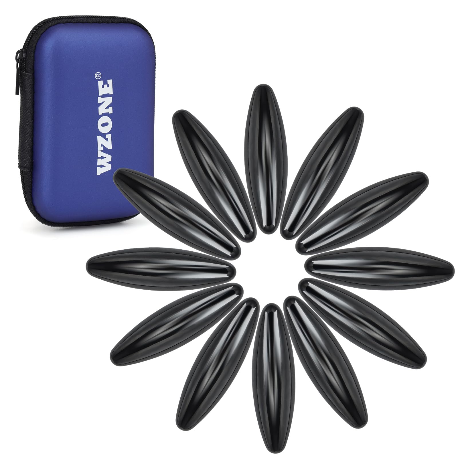 Wzone 60x18mm Strong Rattle Magnets - 12 Oval Fidget Magnets for ADHD Toys and Education