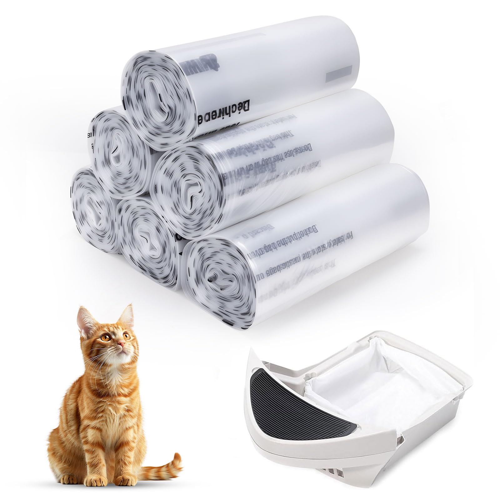 Photo 1 of 150 Pack Heavy Duty Self-Cleaning Litter Box Liners, Compatible with Litter-Robot 3/4, Extra Thick Waste Drawer Liners, 9-11 Gallons of Capacity, Easy to Empty