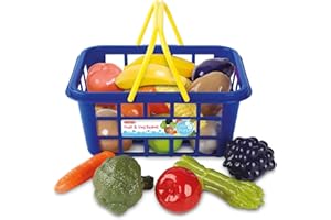 Casdon Fruit & Veg Basket. Assorted Toy Basket with Fruits & Vegetables for Children Aged 2+. Perfect for Playing Shops.