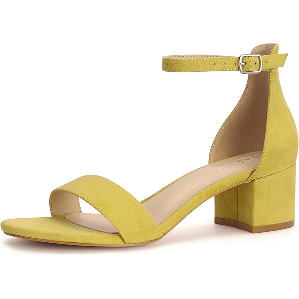 Amazon.com | PARTY Women's Open Toe Ankle Strap Low Block