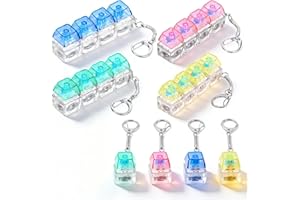 8 Pcs Keyboard Toy for Adults, Relieve Stress, Boost Focus, 4 in 1 Finger Clicker Keychain Accessories Stress Relief for Offi