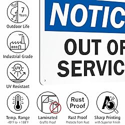 SmartSign "Notice - Out Of Service" Sign | 10" x