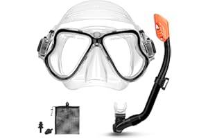 CTSAYTL Kids Snorkel Set for Ages 6-14, Snorkeling Gear for Kids with Dry Top Snorkel Anti-Leak Anti-Fog Panoramic View Snorkel Mask, Boys Girls Junior Kids Snorkeling Set for Swimming Snorkeling