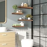 HOOBRO Floating Shelves Set of 2 60 cm Wall Mounted Rustic Brown EBF60BJ01 view 7