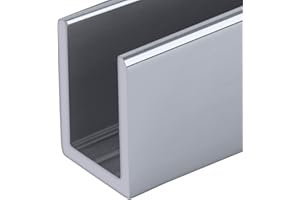 Brixwell SDCD38BA-CCP36 Brite Anodized 3/8" Fixed Panel Shower Door Deep U-Channel - 36" Length