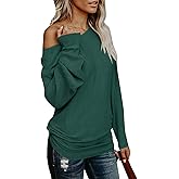 UMEKO Womens Off The Shoulder Sweater Oversized Knit Long Sleeve Sweaters Tunic Tops