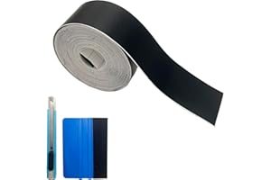 MFQNENLK Matte Black Vinyl Tape for Black Out Chrome Delete Window Trim, Matte Black Vinyl Wrap Roll, Self-Adhesive Car Chrome Door Trim Delete Tape DIY Film with Tool Kit (1 inches x 30 feet)