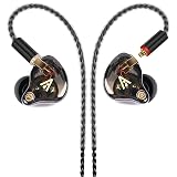 Vibes 202 Wired Earbuds - HiFi in Ear Monitor Headphones – Professional Noise Isolating Ear Buds - Clear Sound, Deep Bass & Comfort-Fit IEM Earphones - MMCX to 3.5mm, Silver Plated Cord, Carrying Case