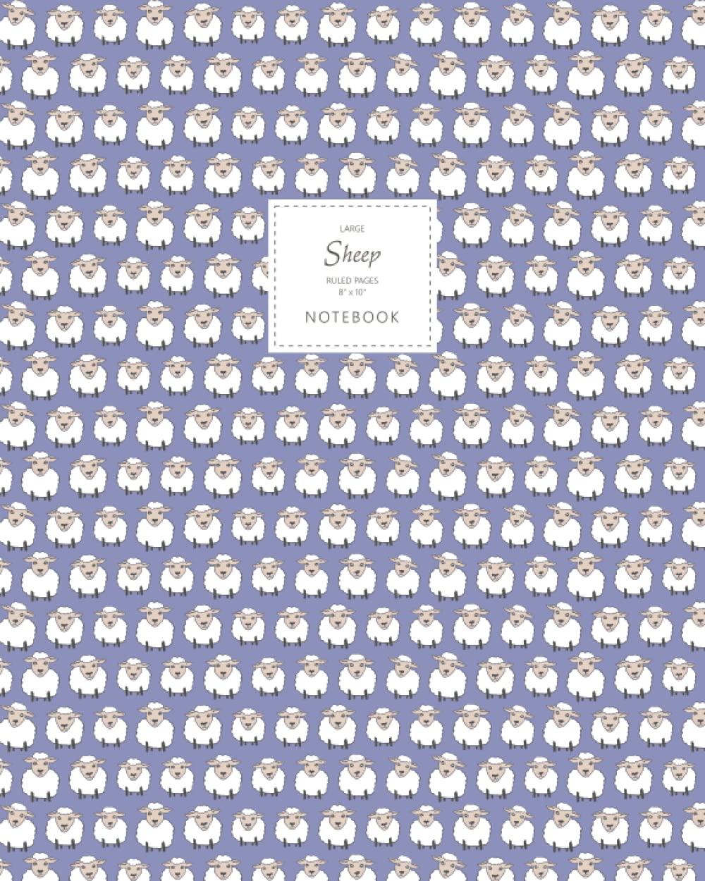 Sheep Notebook - Ruled Pages - 8x10 - Large: (Violet Edition) Fun notebook 192 ruled/lined pages (8x10 inches / 20.3x25.4 cm / Large Jotter)