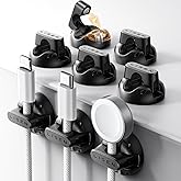 LISEN 8 Pack Magnetic Cable Holder Clips, 【28% Smaller】 Reusable Cord Organizers, Cable Management Wire Essentials for Car De