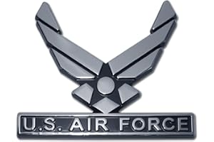 Elektroplate Officially Licensed U.S. Air Force Wings Chrome Auto All Metal Emblem for Cars, Trucks, and All Auto | Universal Fit at 3" x 3.4" | Weatherproof