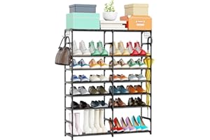 LOEFME 7 Tier Shoe Rack, Metal Shoe Rack Organizer, 24-28 Pairs Tall Shoe Stand, Quick Assembly, Stackable DIY Shoes Rack Space-Saving, Boot Rack Shoe Holder for Entryway, Closet, Garage, Bedroom