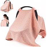 SERAPHY 2-in-1 Muslin Baby Car Seat Cover & Nursing Cover, Soft Lightweight Breastfeeding Cover for Boys and Girls,Breathable Canopy for Infant Carseat & Stroller for Summer—Love