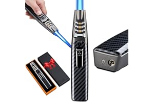 DAGIIK FireBlaze Powerful Adjustable Dual-Arc Torch Lighter, Fire Blaze Small Lightweight Pocket Lighter, Multifunction Outdoor Windproof Lighter, Instant Fire Starter for Camping, Hiking, BBQ (A, Grey)