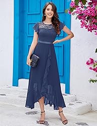 BeryLove Prom Dresses for Women Wedding Guest Ruffe
