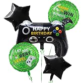 5 Pcs Video Game Party Decoration, Level Up Birthday Balloons，Video Game Foil Balloon for Game On Birthday Party Supplies